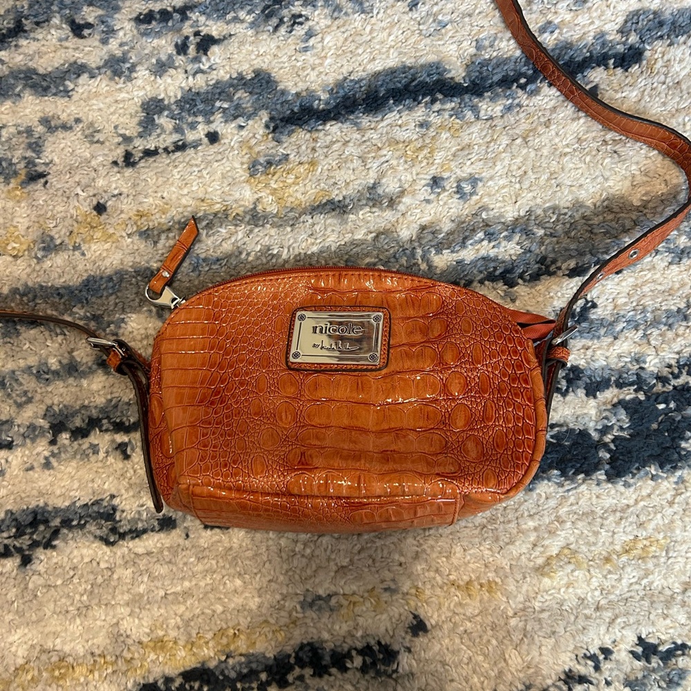 Nicole Miller Orange Crossbody Bag